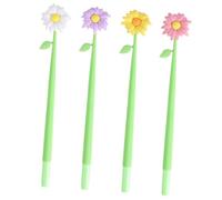 Gatuida 4 pièces Lot de Stylos Gel Fleurs Silicone Multifonction pour Bureau et École Confortables et Créatifs Couleurs Aléatoires Stylos Signature pour Enseignants et Couleur Aléatoire