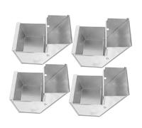 Gatuida 4 Pièces Metal Rabbit Feeder Box Iron Small Animal Feeder for Outdoor Farm Use Controlled Dispensing Large Capacity Poultry Bucket
