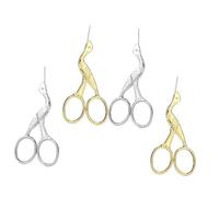 Gatuida 4 pièces Mini Ciseaux de Couture Acier Inoxydable Forme Cigogne Lot de Vintage Doré et Argenté Outils de Couture Précis pour Broderie et Travaux Manuels