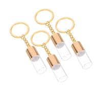 Gatuida 4 Pièces Mini Glass Perfume Bottle Keychain With Leakproof Screw Caps Portable Transparent Cylinder Vials For Essential Oils And Travel Aromatherapy