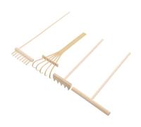 Gatuida 4 Pièces Mini Râteaux pour Jardin Zen Outils Bois pour Décoration de Table Râteau à Sable pour Bureau et Maison Accessoires Miniatures de Jardinage Zen