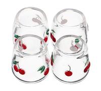 Gatuida 4 Pièces Mini Tasse De Simulation Mini Ustensiles De Cuisine en Verre Verrerie Miniature pour House De Poupée Verres à Boire De Maison De Poupée Un Verre Transparent
