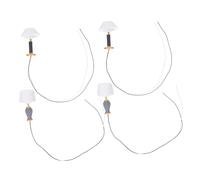 Gatuida 4 Pièces Miniature Dollhouse Table Lamps LED Mini Bedside Lights Mini Desk Lamp for DIY Dollhouse Furniture Accessories