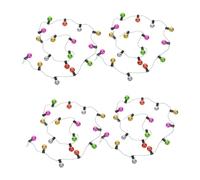 Gatuida 4 Pièces Miniature Fairy Garden Light String with Beaded Bulbs Mini Christmas Tree Garland for Dollhouse Decoration Flexible DIY Craft Lights for Holiday Party