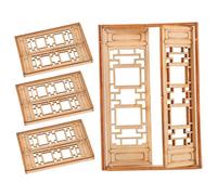 Gatuida 4 Pièces Modèle Architectural Chinois Modèle De Fenêtre Mini Fenêtre Chinoise Mini Fenêtre De Maison Petite Fenêtre Choses Miniatures Bricolage Mini Fenêtre en Bois Brun