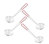 Gatuida 4 pièces Passoire Inox avec Manche Petite Écumoire Filtre pour Fondue Noodles et Bubble Tea Ustensile Cuisine Résistant à Haute Température Multifonctionnelle et Portable