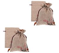 Gatuida 4 Pièces Pochette à Cordon pour Perles de Bouddha, Petit Paquet | Double Couche, Fermeture par Cordon, Emballage Présent Décoratif, Rangement et Transport de Petits Présents