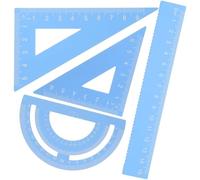 Gatuida 4 Pièces Règle Métallique en Alliage D’aluminium | Outil Mathématique, Tracé et Mesure Précis, Légère, Bleu, pour Élèves et Enseignants