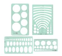 Gatuida 4 pièces Règles Géométriques de Dessin Pochoirs de Mesure Précis pour Dessin Technique Outil Polyvalent pour Étudiants Architectes et Artistes