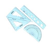 Gatuida 4 pièces Règles Souples Pliantes Transparentes Bleu Ensemble pour Élèves Outil Géométrique Multifonction Incassable pour École et Dessin