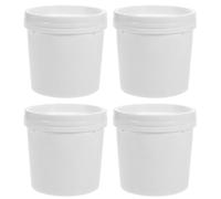 Gatuida 4 Pièces Seau en Plastique Blanc avec Poignée Et Couvercle 1L Conteneurs De Seau De Stockage De Nourriture Tout Usage pour Peinture Eau Projets D'artisanat d'art Organisation