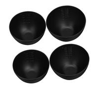 Gatuida 4 pièces Set de Bols Silicone pour Masque Facial Contenants Empilables Noir Accessoires Esthétiques Multifonctions pour Mélange et Stockage de Soins