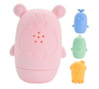 Gatuida 4 pièces Set de Jouets de Bain Silicone pour Bébés Jouets Animaux pour Baignade des Tout Petits Sécurisés et Amusants pour Garçon Fille Ans