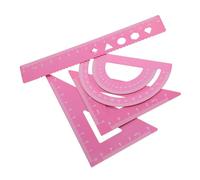 Gatuida 4 pièces Set de Règles Alliage Aluminium Équerre Rapporteur et Règle Droite Outil de Mesure et Robuste pour Étudiants Ingénieurs et Bureau