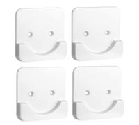 Gatuida 4 pièces Support Adhésif Mural pour Tringle de Retient Barre Ronde Antidérapante Installation Rapide sans Perçage Blanc Compatible Rideaux de Salle de Bain