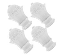 Gatuida 4 Pièces Tête Décorative De Tringle à Rideau Embouts De Fenêtre Décoratifs Fleurons De Rideau Cap Tringles à Rideaux Simples Bout De Rideau Embouts De Tige Plastique Blanche