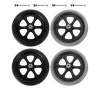 Gatuida 4 Roulettes Pivotantes Frontales pour Fauteuil Roulant 20 CM en Caoutchouc Antidérapant Absorption des Chocs Roues de Rechange Compatibles Poussette et Déambulateur Kit 4 Pièces