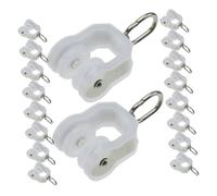 Gatuida 40 Pièces Curtain Track Gliders Rollers for Straight Curved Ceiling Mounted Rails Easy Installation for Windows Shower Drapes and Dividers