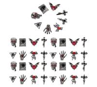 Gatuida 40 pièces Décorations Ongles Halloween Vintage Punk Cœur Croix Alliage Accessoires Nail Art Manucure pour Fête