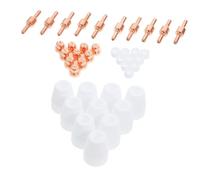 Gatuida 40 pièces Kit Consommables Découpeur Plasma Électrode et Buse Protection Céramique Résistante Haute Température pour Torche Installation Facile et Connexion Rapide