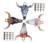 Gatuida 40 pièces Lot de Breloques Tête de Bovin Alliage pour Bracelets Colliers Boucles Oreilles DIY Charms Western Mexicains Petits pour Bijoux Personnalisés