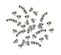Gatuida 40 pièces Perles Intercalaires Alliage Argenté Tibétain Vintage pour Création Bijoux DIY Bracelet Collier Charms Accessoires