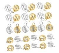 Gatuida 40pièces Breloques Rondes Forme De Boule à Ressort Pour Fabrication De Bijoux Pendentifs Anneaux De Suspension Pour Bracelets