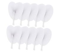 Gatuida 48 Pièces Fan De Coeur Faire La Fête Service Pliant Clé Ventilateurs pour Les Invités De Mariage Ventilateur à Main en Porcelaine Éventails pour Mariage Fans De Fête Blanche Papier