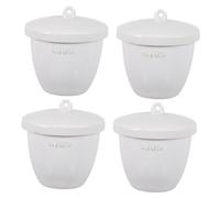 Gatuida 4pièces Creuset Céramique Pratique Creuset Multifonctionnel avec Couvercle Coupe à Bol à Four à pour Raffinage Résistant Aux Hautes Températures