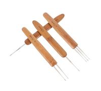 Gatuida 4pièces Crochet Pour Tresses Bambou Et Acier Inoxydable Lot De Crochets Simples Doubles Triples Outil De Diy Pour Extensions De Cheveux