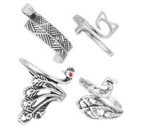 Gatuida 4pièces Lot de Anneaux pour Tricoter Les Doigts Supports De Fil Réglables Outils Guides-Fils pour Crochets Et Tresses