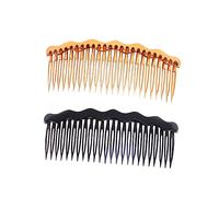 Gatuida 4pièces Lot Peignes à Dents Plastique Simple Et Accessoires De Coiffure Pour Femmes Et Filles Couleurs Noir Et Café Outils De Coiffage Polyvalents
