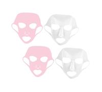 Gatuida 4pièces Masque Silicone Réutilisable Pour Soin Peau Avec Support Écouteurs Couverture De Masque Faciale Hydratante Pour Femmes Blancs Roses