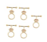 Gatuida 5 ensembles Fermoirs Bijoux Couronne Ot Laiton Doré Fermoirs Bar pour Colliers et Bracelets DIY Accessoires Résistants et Faciles à Utiliser pour Fabrication Bijoux