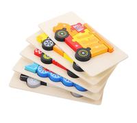 Gatuida 5 Ensembles Puzzles Bois Éducatifs pour Garçon Fille Jouets Cognitifs Forme de Véhicules Développement Motricité Fine et Coordination Main-œil pour Garçons et Filles