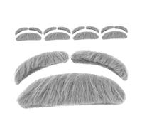 Gatuida 5 ensembles Set de Fausses Moustaches et Sourcils Autocollants Réalistes pour Cosplay et Halloween Accessoires de Barbe Grise pour Fêtes Théâtre et Déguisements Amusants Adultes