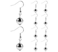 Gatuida 5 paires de boucles d'oreilles disco pour femme années 70 : boucles d'oreilles pendantes boule disco pour femme - bijoux tendance rétro - pendants d' boule miroir, argent