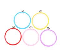 Gatuida 5 pièces Anneaux Cerceau Broderie Plastique Rond Cercles Broder Ronds pour DIY Point de Croix Fixation Stable pour Débutants et Amateurs de Broderie Couleur Couleur Aléatoire