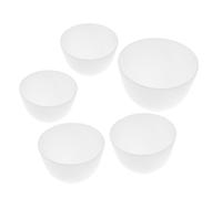 Gatuida 5 pièces Bols en silicone résistants pour mélange masques faciaux et cuisine ensemble multifonction anti-casse pour soins peau à domicile bols blancs petits moyens grands