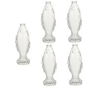 Gatuida 5 Pièces Bouteille Verre Transparent Forme de Flacon à Souhaits et Vase Décoratif pour Messages Essentielles et Petits Objets comme Pratique et Créatif
