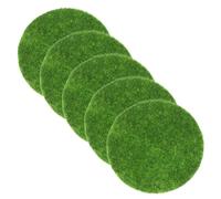Gatuida 5 Pièces Gazon Synthétique Artificiel Rond pour Décoration Micro Paysage DIY Tapis de Pelouse Fausse Mousse Verte Flexible et Facile Entretien pour Aménagement Paysager Intérieur