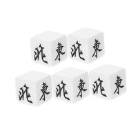 Gatuida 5 pièces Lot de Dés Mahjong Acrylique Blanc et Noir Accessoires de Jeu de Société pour Soirée Dés de Direction du Vent pour Divertissement et Fête