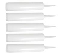 Gatuida 5 pièces Lot de Tubes de Calfeutrage Rechargeables Plastique Blanc Tubes Vides pour Mastic et Outils de Réparation Maison Faciles à Utiliser et Réutilisables