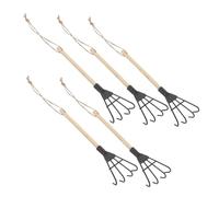 Gatuida 5 Pièces Mini Iron Rake Small Garden Soil Cultivator with Ergonomic Handle for Precise Weeding Digging and Aeration in Small Gardens