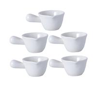 Gatuida 5 pièces Mini Pots à Lait Céramique avec Poignée Confortable Casseroles pour Beurre Fondu Sauces et Service Design Simple et Robuste Faciles à Nettoyer Ranger
