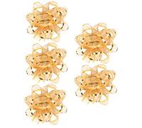 Gatuida 5 Pièces Nœuds de Non Tissé Doré et Argenté Petits Nœuds pour Décoration de Boîte pour Noël et Anniversaire Demi Boules Transparentes Festives