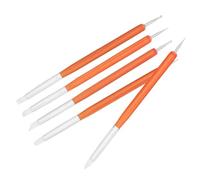 Gatuida 5 Pièces Outil de Sculpture D'argile à Double Extrémité, Stylo en Silicone à Manche en Bois, 2 Embouts, Embossage, pour Argile et Poterie, Ateliers et DIY