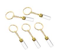 Gatuida 5 pièces Pendentifs Porte-clés Verre Transparent Flacons Miniatures Vides Résistants et Légers Bouteilles Suspendues Élégantes pour Parfum et Potion Accessoires Pratiques et