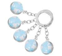 Gatuida 5 pièces Porte-clés Globe Terre Lot de Accessoires Créatifs pour Sacoche et Décoration Bijoux de Clé Planète Colorée pour Cadeau et Travaux Manuels