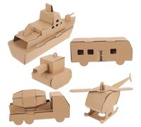 Gatuida 5 pièces Puzzle Papier pour Garçon Fille Lot de Modèles DIY Avion Voiture Tank sous-Marin et Bus de Construction Créatif pour Développement Manuel et Imagination